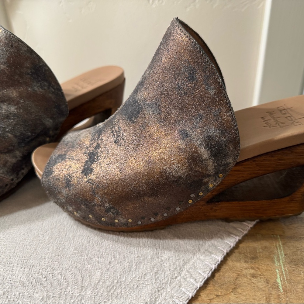 Dansko Brown Wedge Shoes with Wooden Heel
